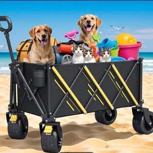 Beach Wagon with Yellow and Black Design